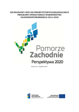 szczeg&oacute;łowy opis osi priorytetowych regionalnego programu
