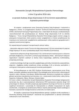 Stanowisko Zarządu Wojew&oacute;dztwa Kujawsko