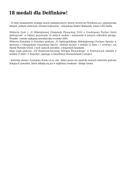 18 medali dla Delfink&oacute;w!