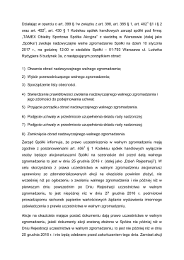 Zwołanie walnego zgromadzenia