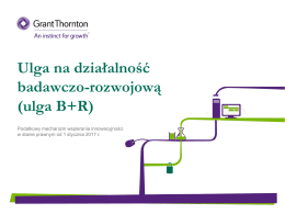 Ulga na działalność badawczo-rozwojową (B+R)