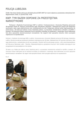policja lubelska kwp: tym razem odpowie za przestęstwa narkotykowe