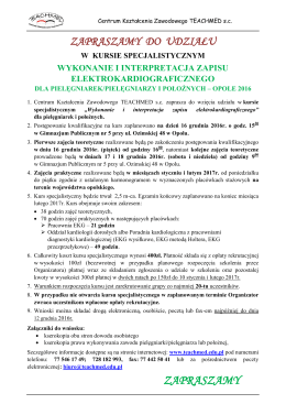 ZAPRASZAMY - Centrum Kształcenia Zawodowego TEACHMED sc