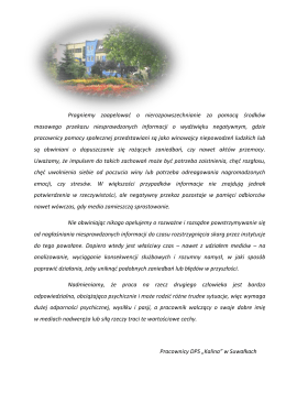 Pragniemy zaapelować o nierozpowszechnianie za