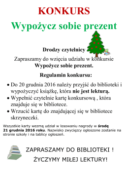 KONKURS Wypożycz sobie prezent