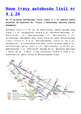 Nowe trasy autobusów linii nr 4 i 24