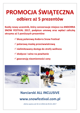 promocja świąteczna - Andorra Snow Festival