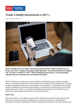 Trendy w handlu internetowym w 2017 r.