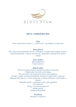 MENU ANDRZEJKI 2016