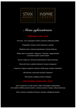 Menu sylwestrowe