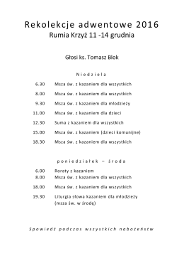 Rekolekcje adwentowe 2016