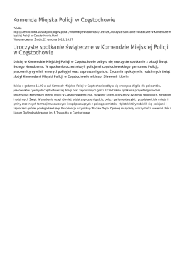 Generuj PDF - Komenda Miejska Policji w Częstochowie