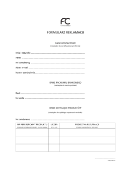 formularz reklamacji - Florenzo Castello Shop