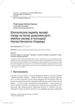 Ekonomiczne aspekty secesji. Uwagi na temat gospodarczych