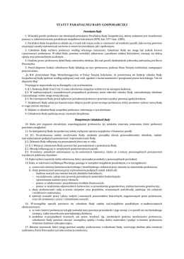 STATUT PARAFIALNEJ RADY GOSPODARCZEJ