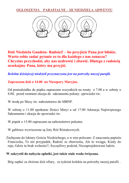 OGŁOSZENIA PARAFIALNE – IV Niedziela Wielkanocna