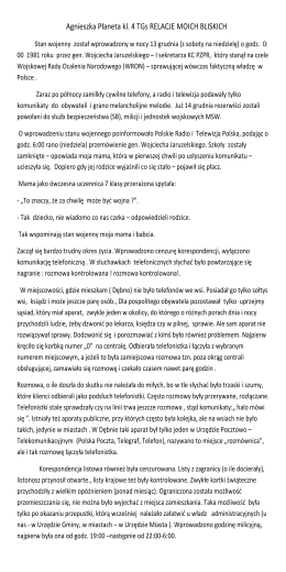 Agnieszka Płaneta kl. 4 TGs RELACJE MOICH BLISKICH