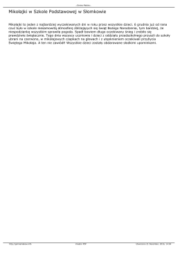 Mikołajki w Szkole Podstawowej w Słomkowie