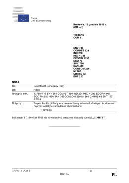 15046/16 COR 1 as 1 DGE 1A Dokument ST 15046/16 INIT nie