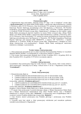 REGULAMIN AKCJI „Samsung Galaxy S7 edge z etui