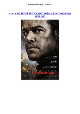 Wielki Mur Online Cały Film 2016 Po Polsku PL