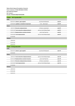 zobacz plan zajęć - Wyższa Szkoła Integracji Europejskiej