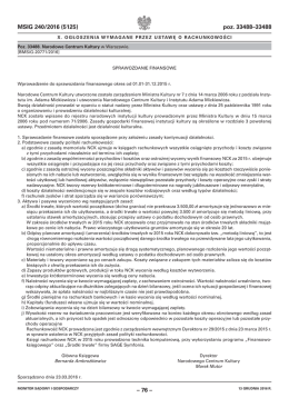 Sprawozdanie finansowe  - Internetowy Monitor Sądowy i