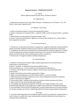 Regulamin konkursu " ŚWIĄTECZNY OLSZTYN"