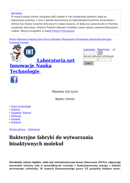 Bakteryjne fabryki do wytwarzania bioaktywnych