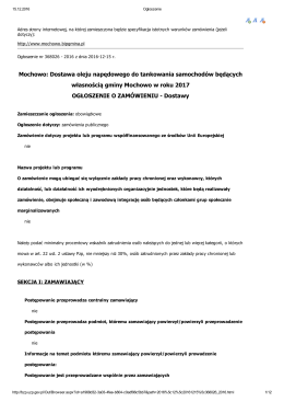 Ogłoszenie o zamówieniu