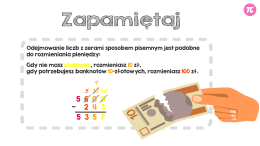 Odejmowanie liczb z zerami sposobem pisemnym jest podobne do