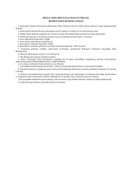 regulamin diecezjalnego funduszu remontowo