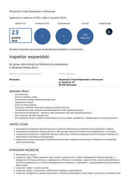 inspektor wojew&oacute;dzki - Biuletyn Informacji Publicznej, Mazowiecki