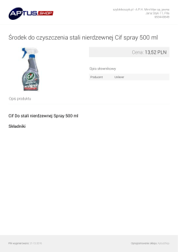 Środek do czyszczenia stali nierdzewnej Cif spray