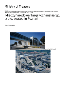 Międzynarodowe Targi Poznańskie Sp. z o.o. seated in Poznań