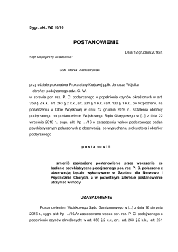 postanowienie - Sąd Najwyższy