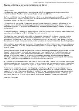 Zawiadomienia w sprawie molestowania dzieci