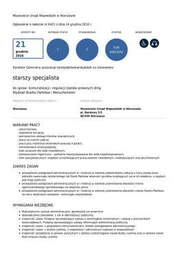 starszy specjalista - Biuletyn Informacji Publicznej, Mazowiecki