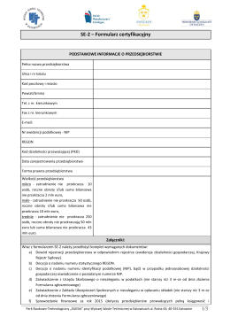 Formularz certyfikacyjny SE-2