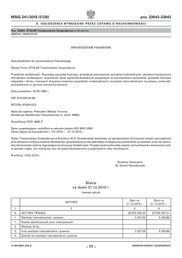 Sprawozdanie finansowe  - Internetowy Monitor Sądowy i