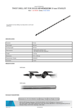 TWIST DRILL BIT FOR WOOD ST-STA52150 10