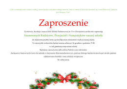 Zaproszenie - Szkoła Podstawowa Nr 11 w Oświęcimiu
