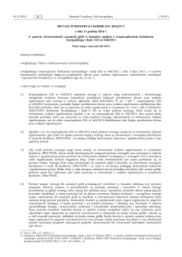 DECYZJA WYKONAWCZA KOMISJI (UE) 2016/2273 z dnia