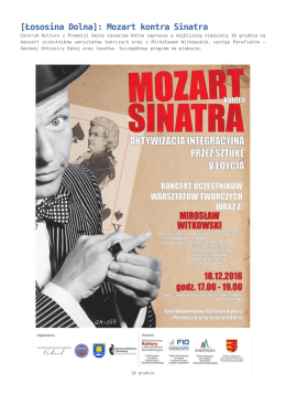 [Łososina Dolna]: Mozart kontra Sinatra