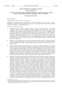 DECYZJA WYKONAWCZA KOMISJI (UE) 2016/2271 z dnia