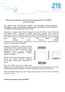 Orange wprowadził do oferty nowy router LTE marki ZTE