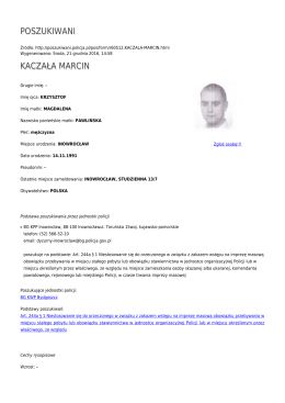 poszukiwani kaczała marcin