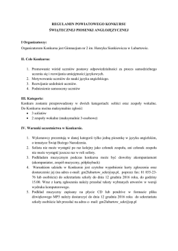 Regulamin konkursu - Gimnazjum nr 2 im. Henryka Sienkiewicza w