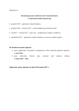 Załączniki do Regulaminu (terminarz, karta oceny, skład Jury)