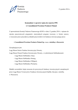 pobierz komunikat - Komisja Nadzoru Finansowego